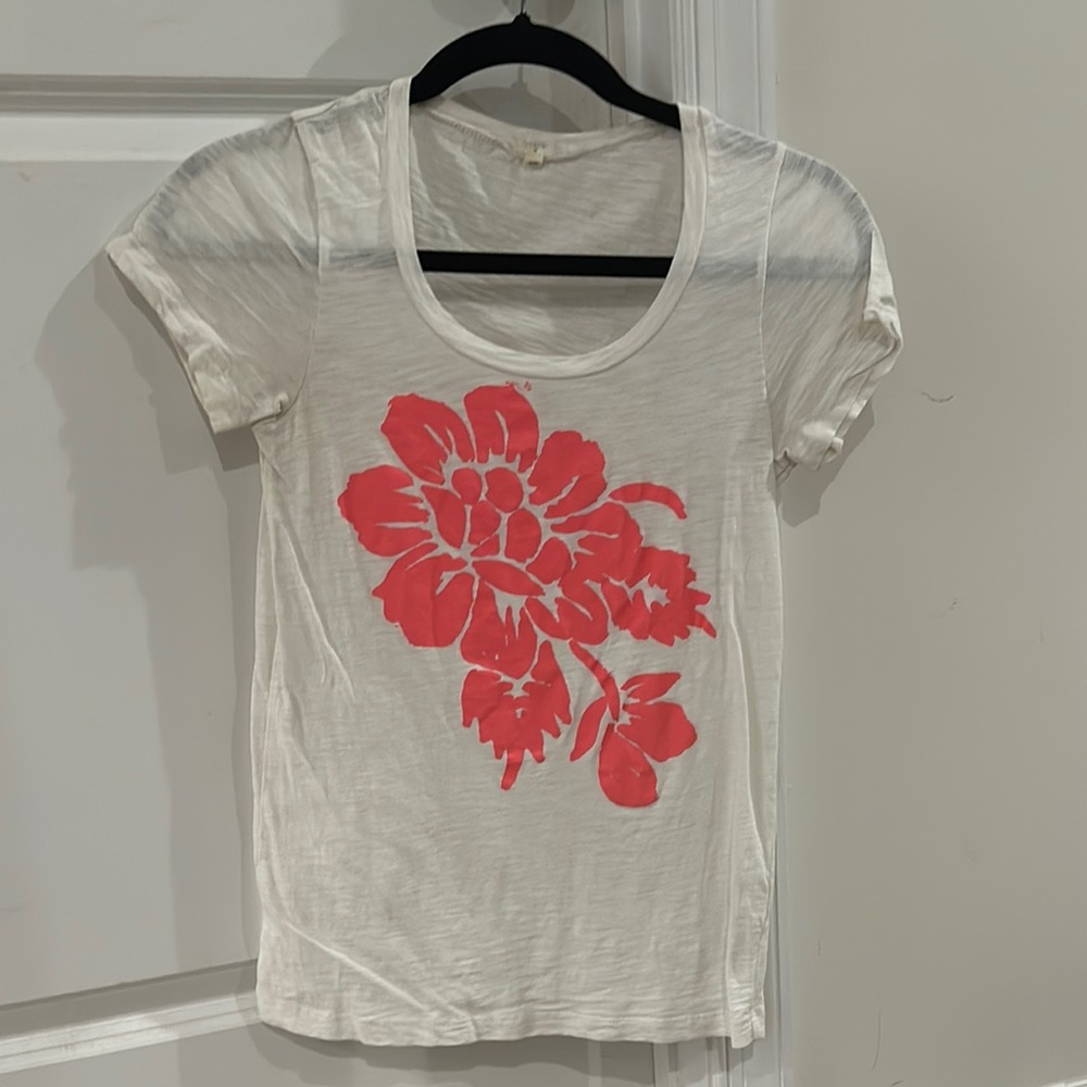 Floral Print Women's Top - White and Pink
